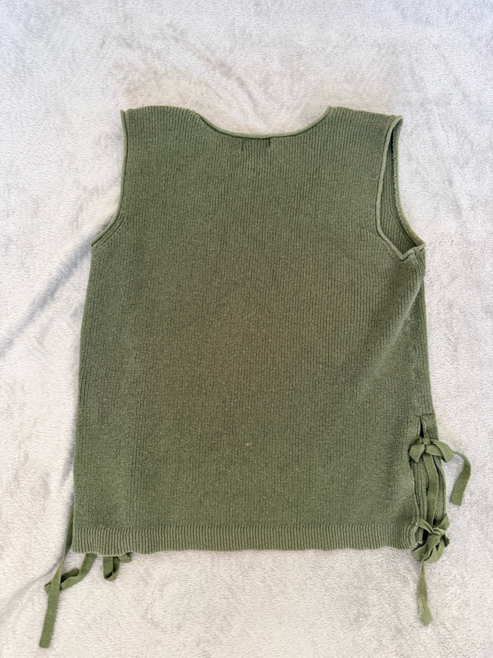 Sleeveless Knit Tank Top - Olive Green